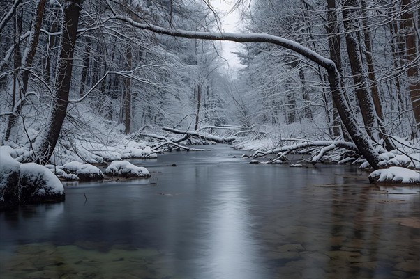Rivière-des-Prairies shoreline in winter
